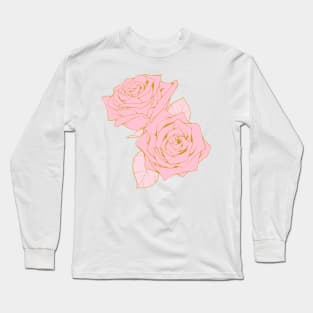 Pastel Pink Roses Long Sleeve T-Shirt